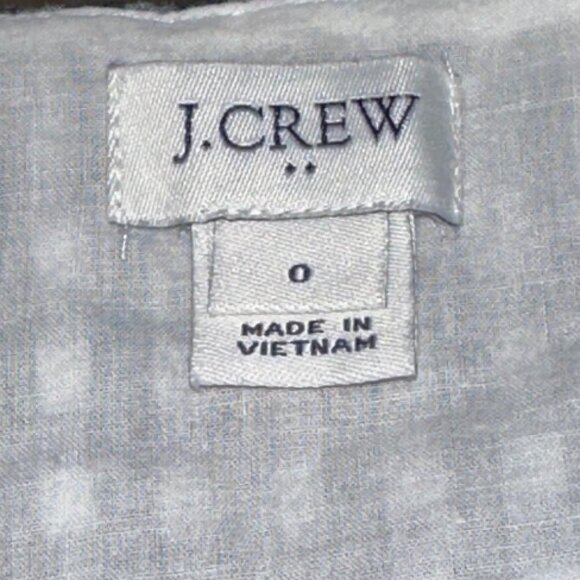 J. Crew Factory V Neck Button Front Navy Gingham Sleeveless Dress 0 Lined - Picture 7 of 9